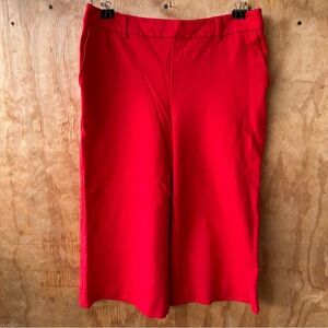 Boden Wide Leg Culotte Ponte Jersey Red Pull On Petite Pant